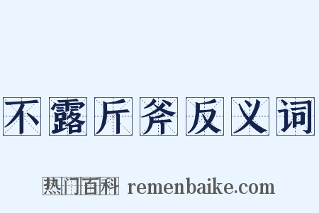 不露斤斧反义词是什么意思的图片